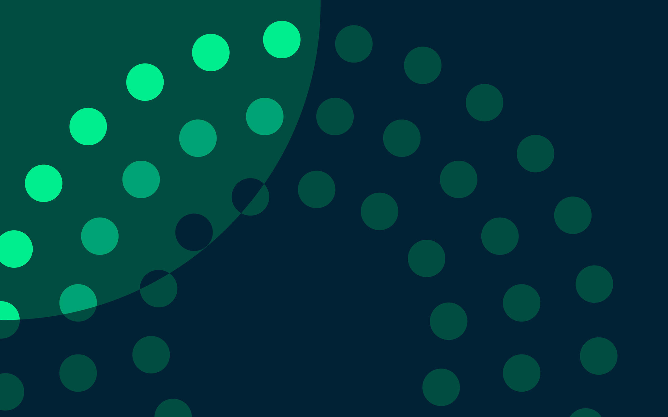 a green pattern of small circles over dark blue background