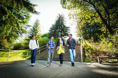 students walking