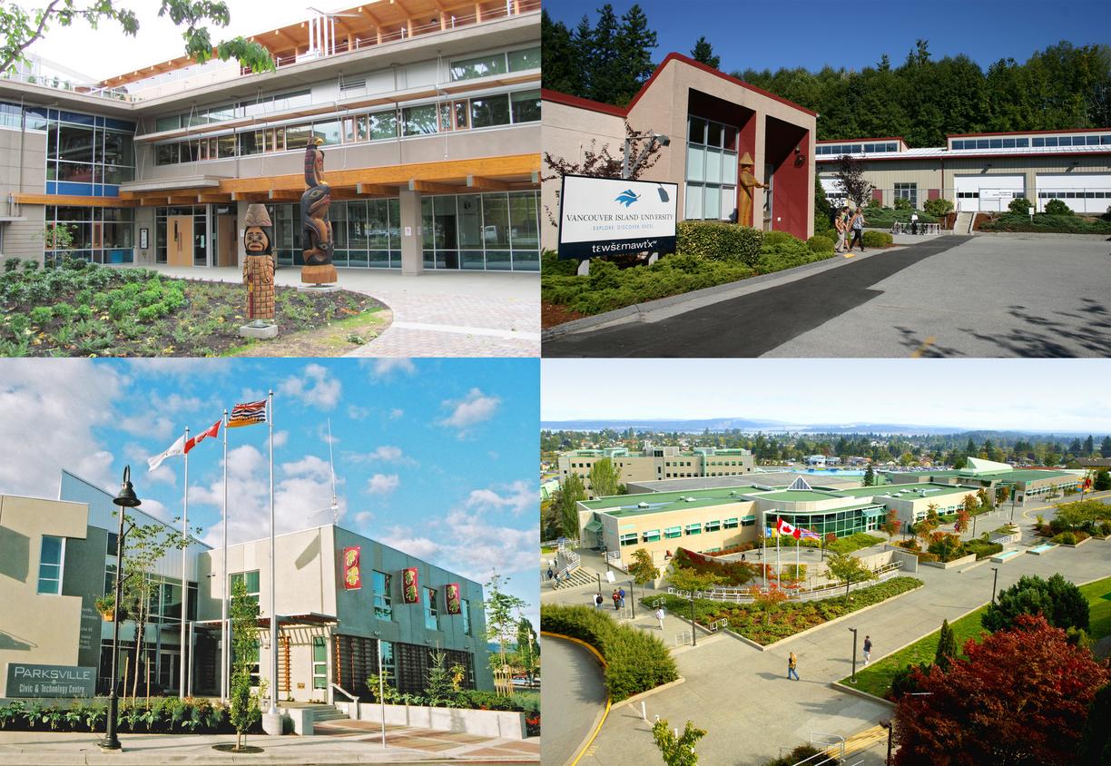 four images showing VIU campuses.